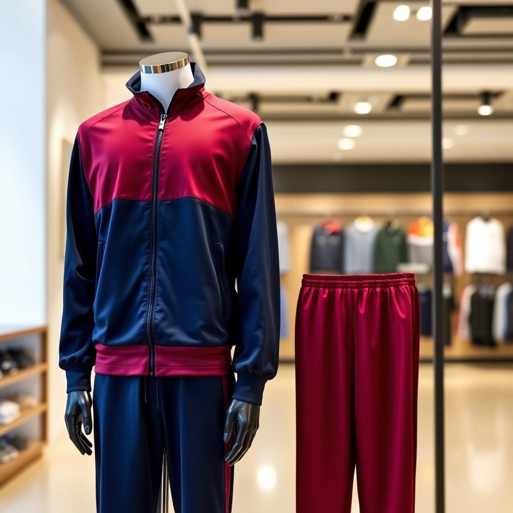 Navy and maroon tracksuit