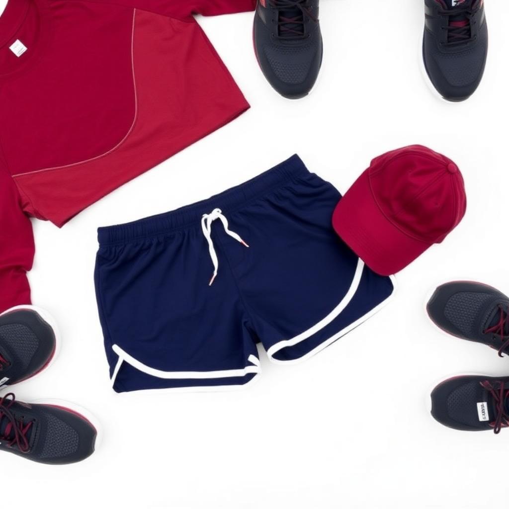 Athletic wear flat lay